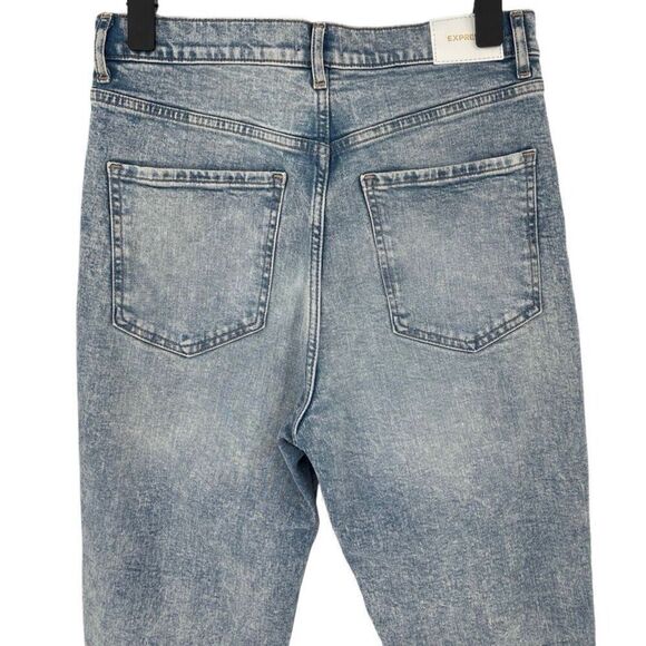 Express Slim Super High Rise Distressed Jeans Light Wash Women 8 Regular NWT - Picture 7 of 10